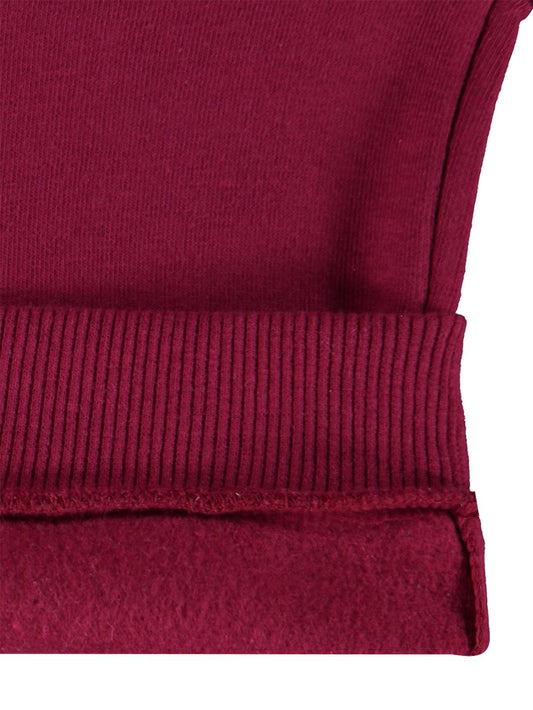 Civil Kız Çocuk Kaşkorse Yakalı Sweatshirt | 3 İp Uzun Kol Bebe Yaka | Okul Kreş ve Günlük Kullanım - Bordo