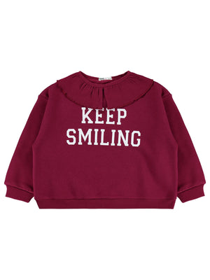 Civil Girls Kaşkorse Yakalı 6-9 Yaş Sweatshirt - Bordo