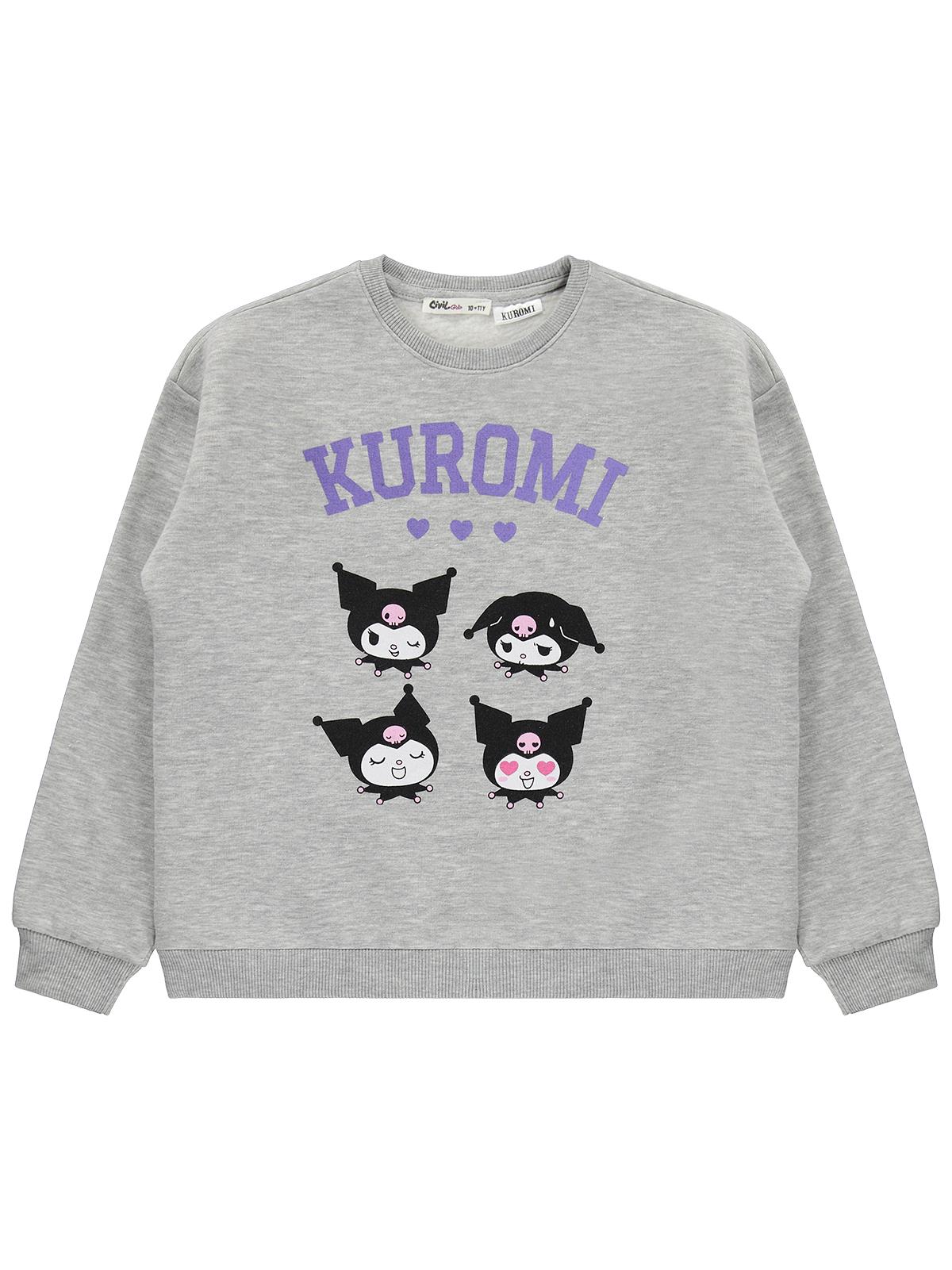 Kuromi 10-13 Yaş Sweatshirt - Gri