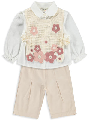 Civil Baby Süzene Süveter 3 lü 6-18 Ay Takım - Bej