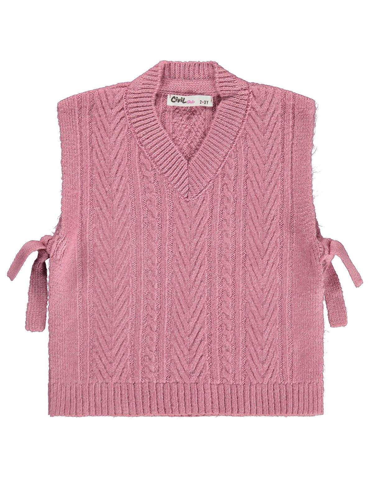 Civil Girls Bağlamalı 2-5 Yaş Süveter - Pembe