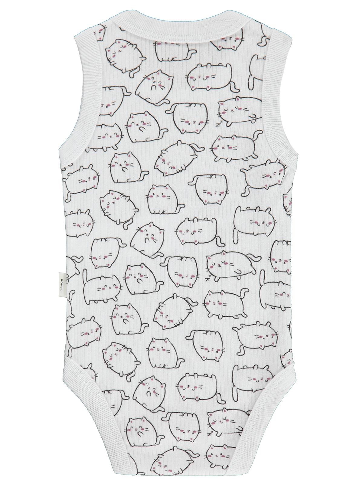 Civil Baby Kedi Empirme 1-36 Ay Çıtçıtlı Badi - Beyaz