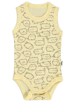 Civil Baby Kedi Empirme 1-36 Ay Çıtçıtlı Badi - Sarı