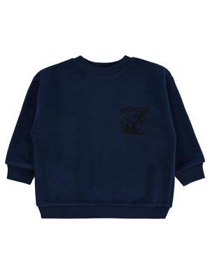 Civil Erkek Çocuk Trex Baskılı Sweatshirt | Polar Uzun Kol | Okul Kreş ve Günlük Kullanım - Lacivert