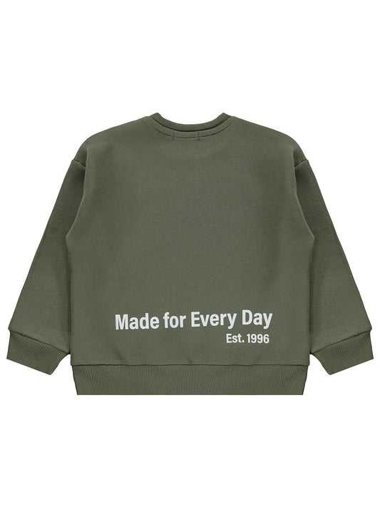 Civil Boys Made For Baskılı 6-9 Yaş Sweatshirt - Haki