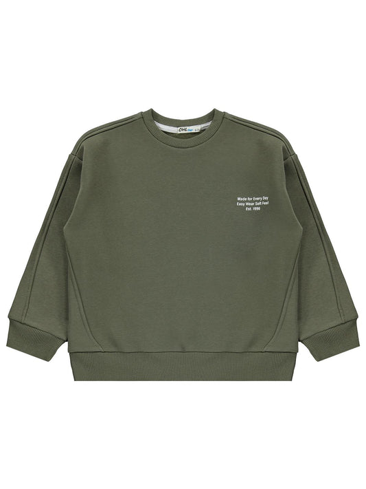 Civil Boys Made For Baskılı 6-9 Yaş Sweatshirt - Haki