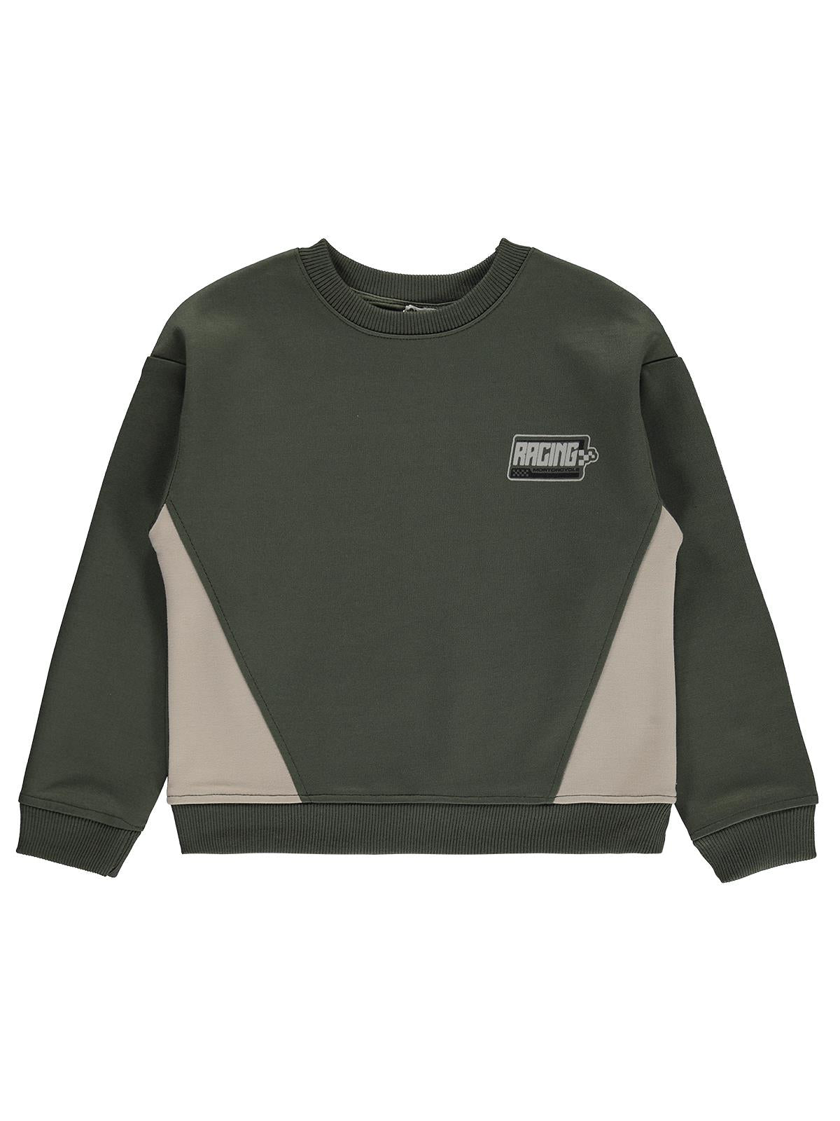 Civil Boys Racıng Baskılı 6-9 Yaş Sweatshirt - Haki