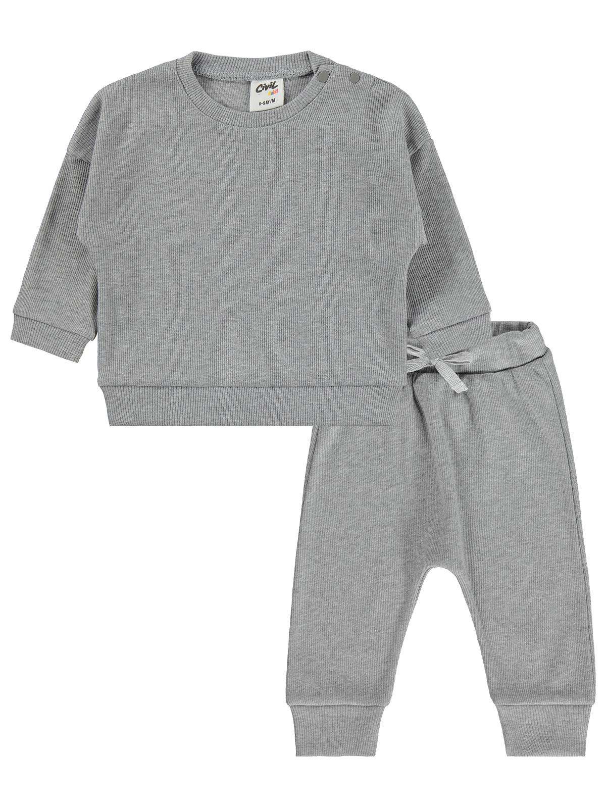 Civil Baby Cvl Baskılı Basic 6-18 Ay Takım - Gri