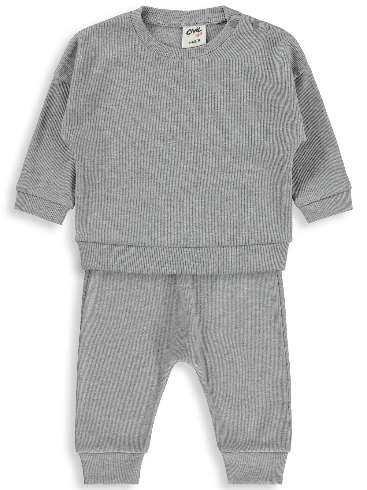 Civil Baby Cvl Baskılı Basic 6-18 Ay Takım - Gri