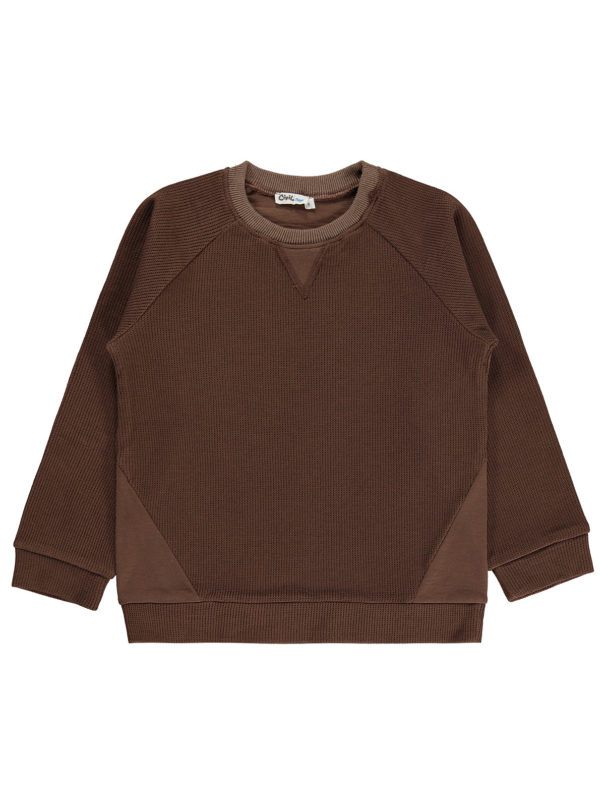 Civil Boys Parçalı 6-9 Yaş Sweatshirt - Kahverengi