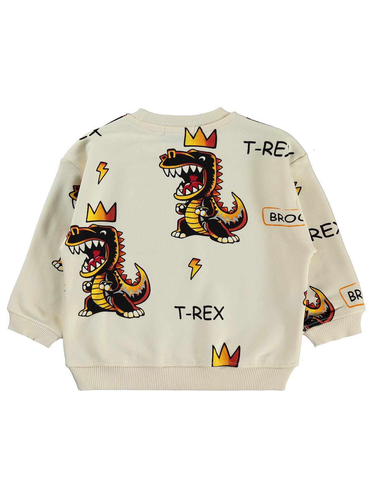 Civil Boys Trex Baskılı 2-5 Yaş Sweatshirt - Fil Dişi