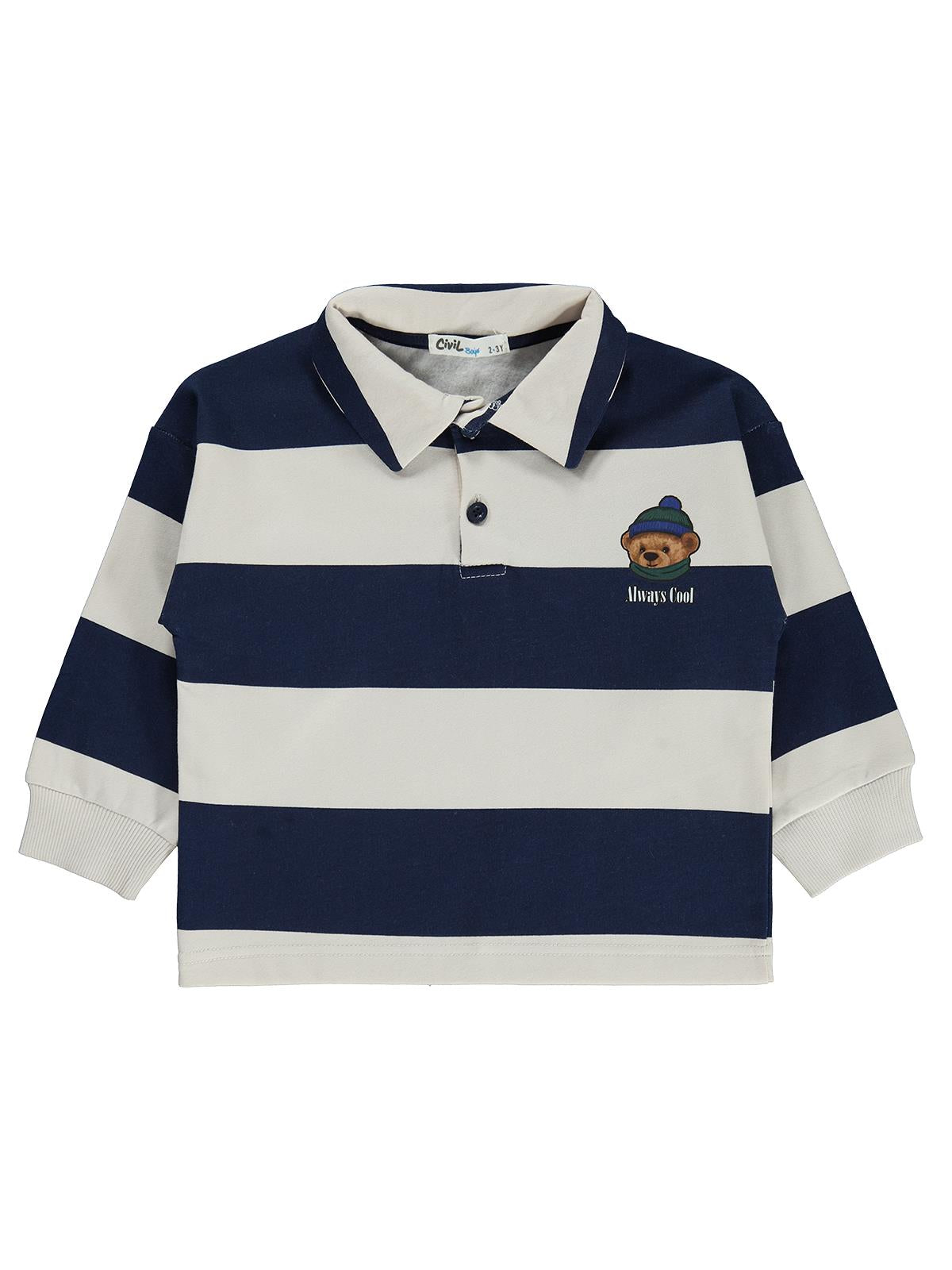Civil Boys Çizgili 2-5 Yaş Sweatshirt - Lacivert