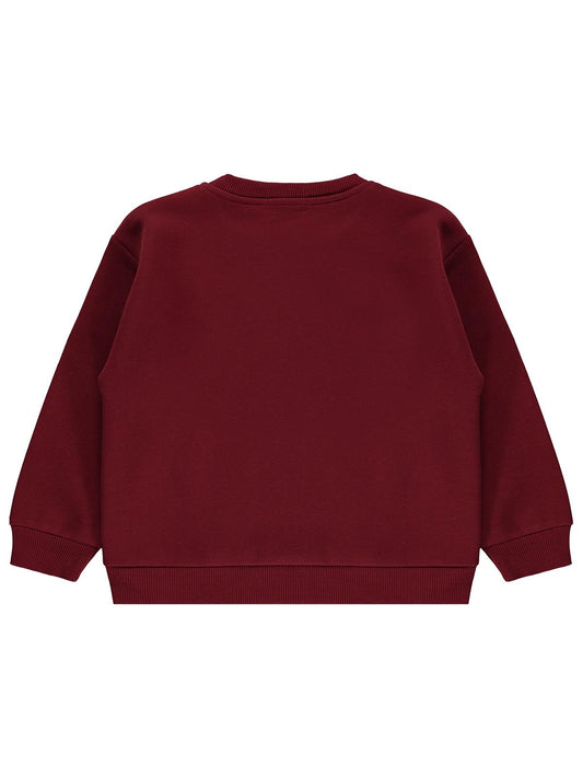 Civil Boys 1996 Ayı Nakışlı 10-13 Yaş Sweatshirt - Bordo