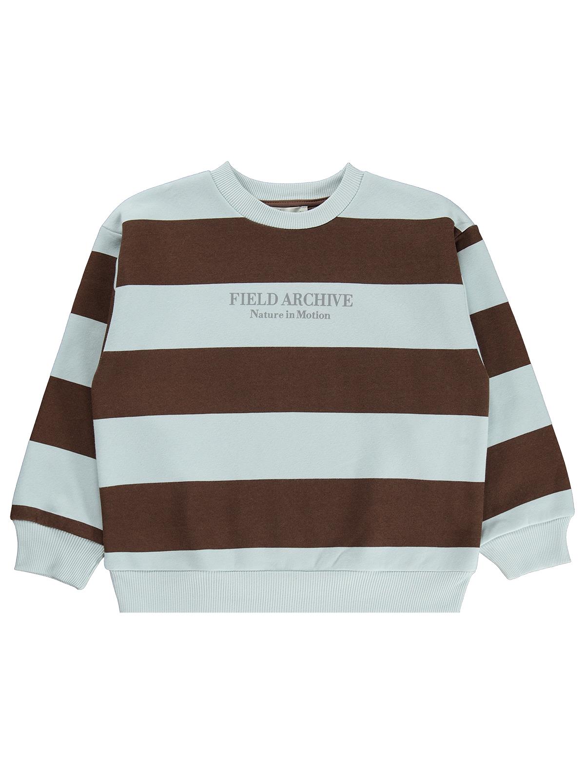 Civil Boys Çizgili 6-9 Yaş Sweatshirt - Mavi