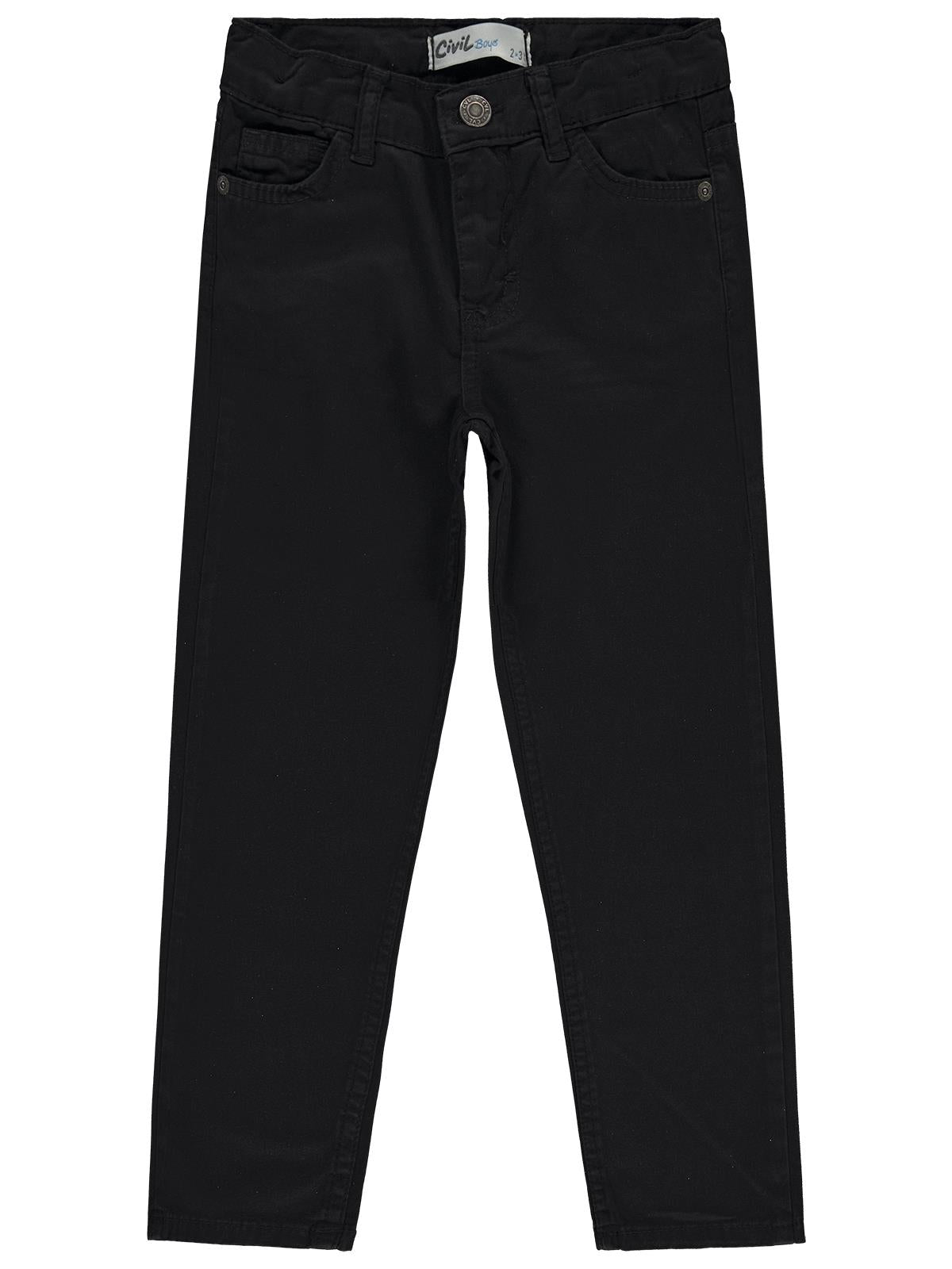 Civil Erkek Çocuk Basic Pantolon | Kot | Okul Kreş ve Günlük Kullanım - Siyah