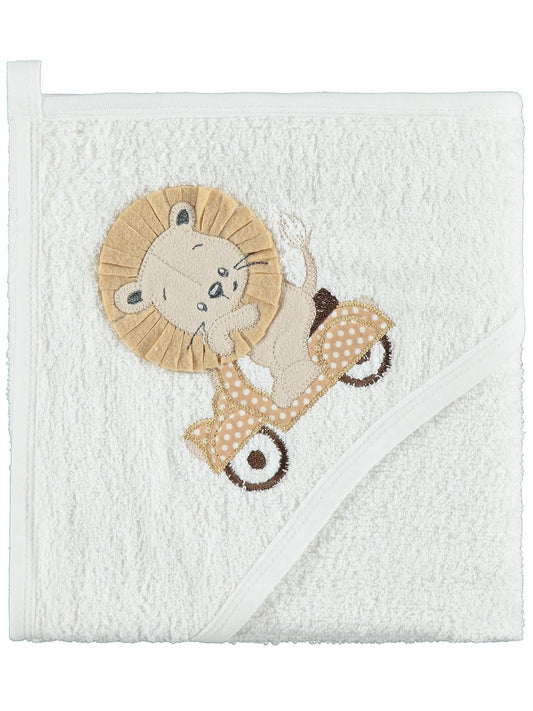 Civil Baby Aslan Nakışlı 75x75 Havlu - Ekru