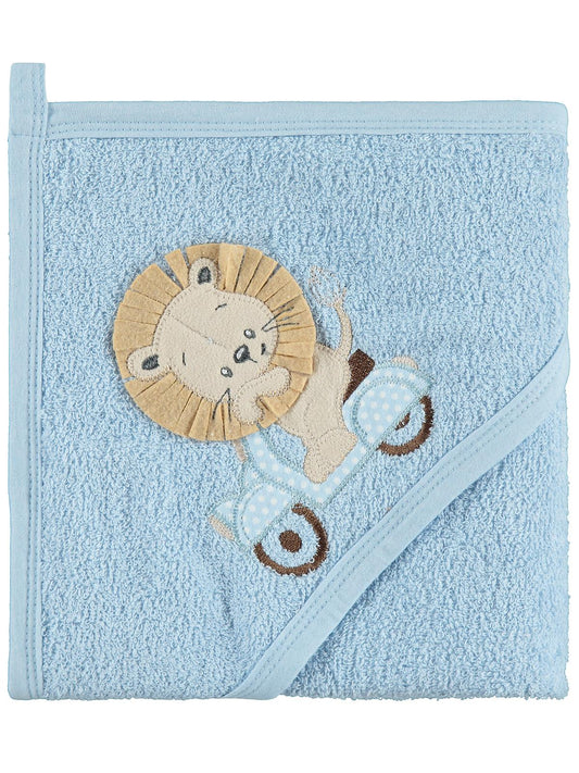 Civil Baby Aslan Nakışlı 75x75 Havlu - Mavi