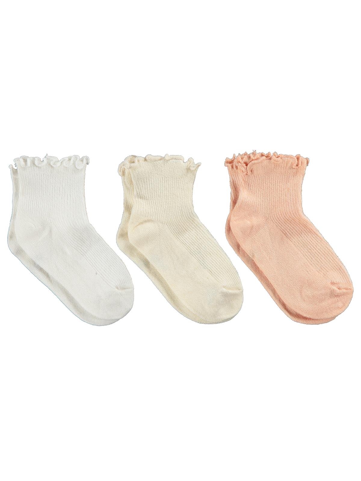 Civil Girls Bambu Basic Overlok 3'lü 3-11 Yaş Kız Çocuk Patik Çorap