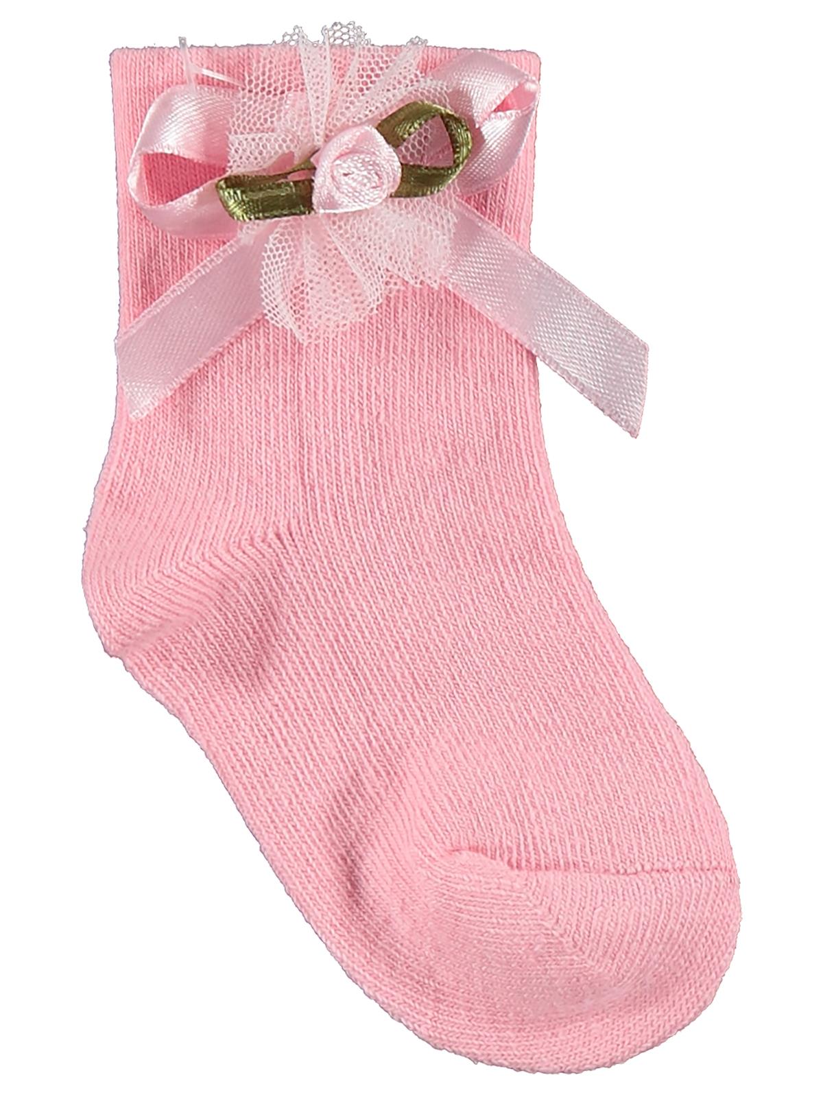 Civil Baby Rose Aksesuarlı Kıvrık 2'li 6- Bebek Kız Çorap Set