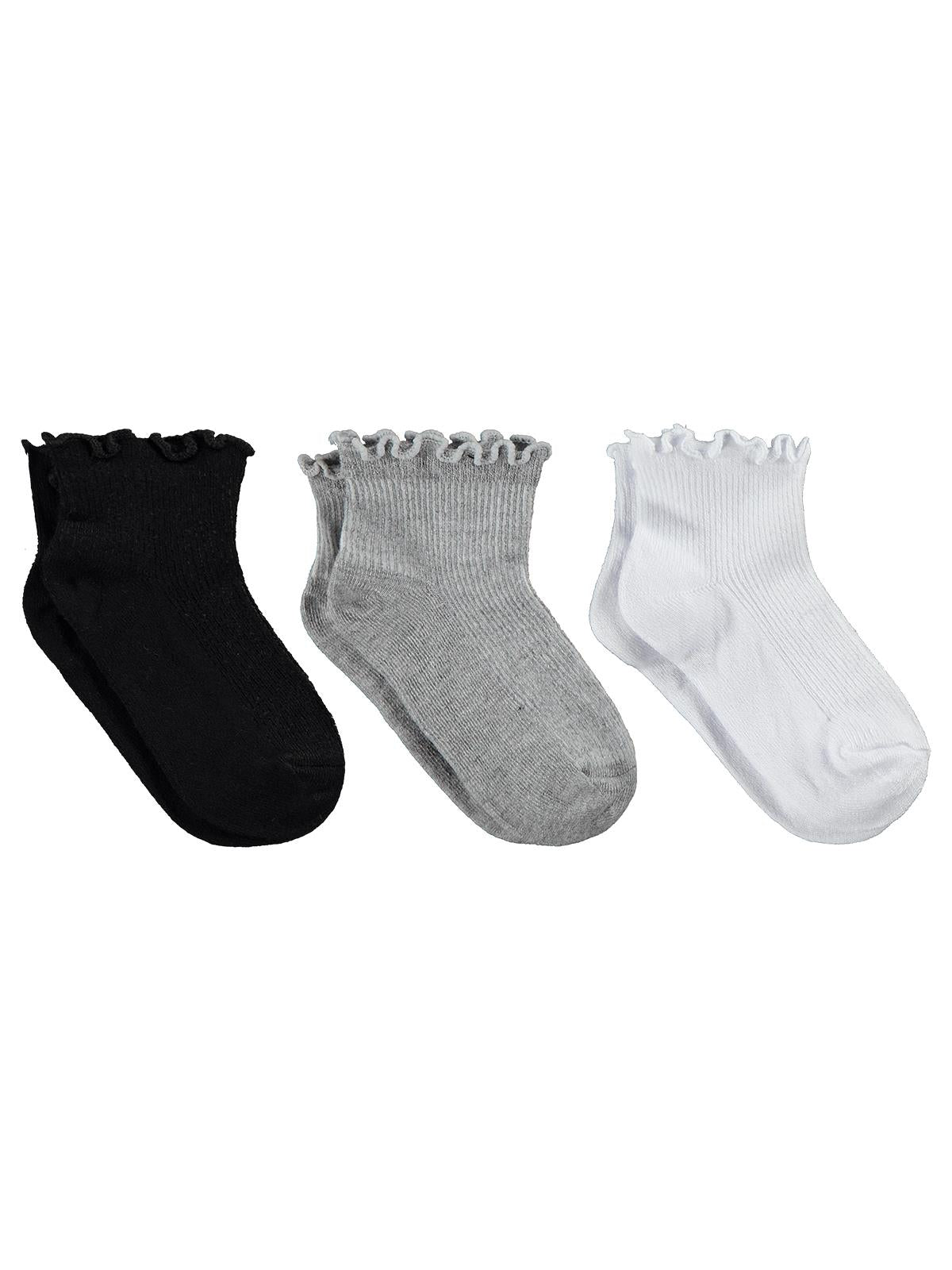 Civil Girls Bambu Basic Overlok 3'lü 3-11 Yaş Kız Çocuk Patik Çorap