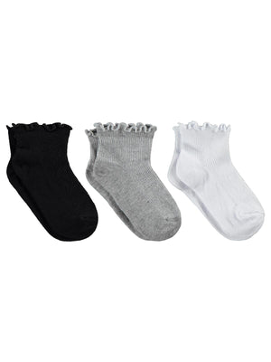 Civil Girls Bambu Basic Overlok 3'lü 3-11 Yaş Kız Çocuk Patik Çorap