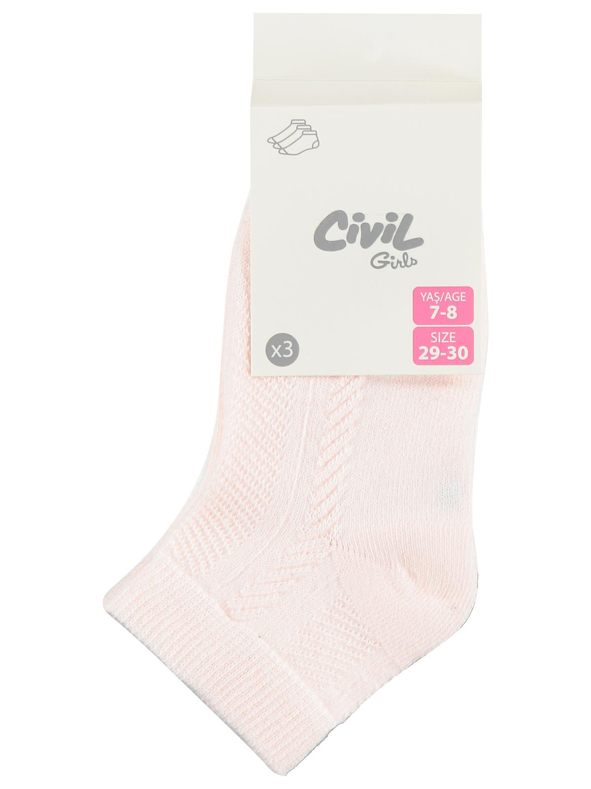 Civil Girls Basic Soft 3'lü 3-11 Yaş Kız Çocuk Patik Çorap
