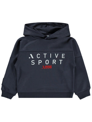 Civil Boys Aktıve Baskıl Kapşonlu 10-13 Yaş Sweatshirt - Lacivert