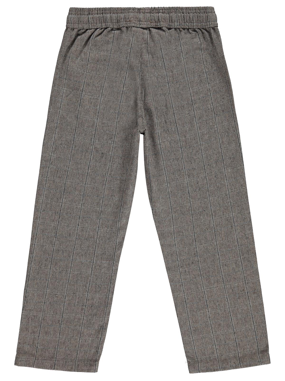 Civil Boys Pitikareli Bağcıklı 10-13 Yaş Pantolon - Kahverengi
