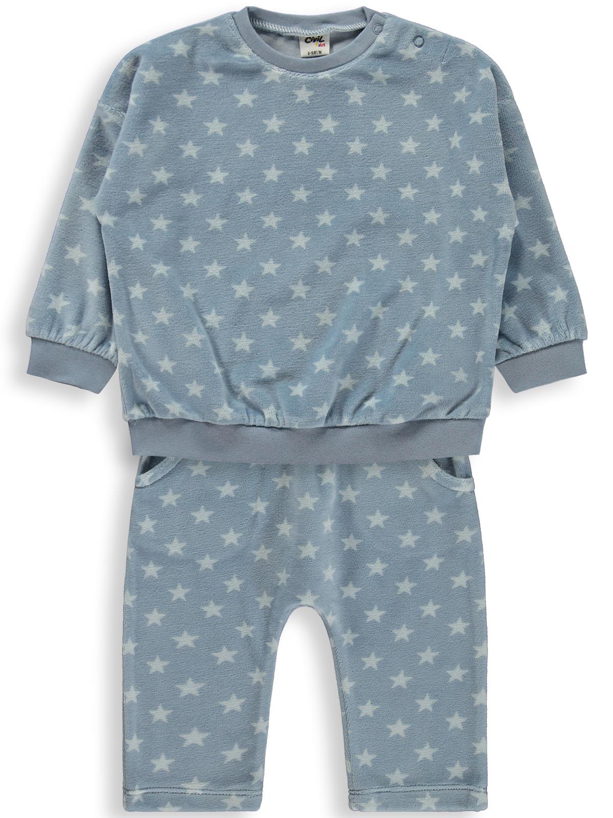 Civil Baby Yıldız Empirme 6-18 Ay Takım - Mavi