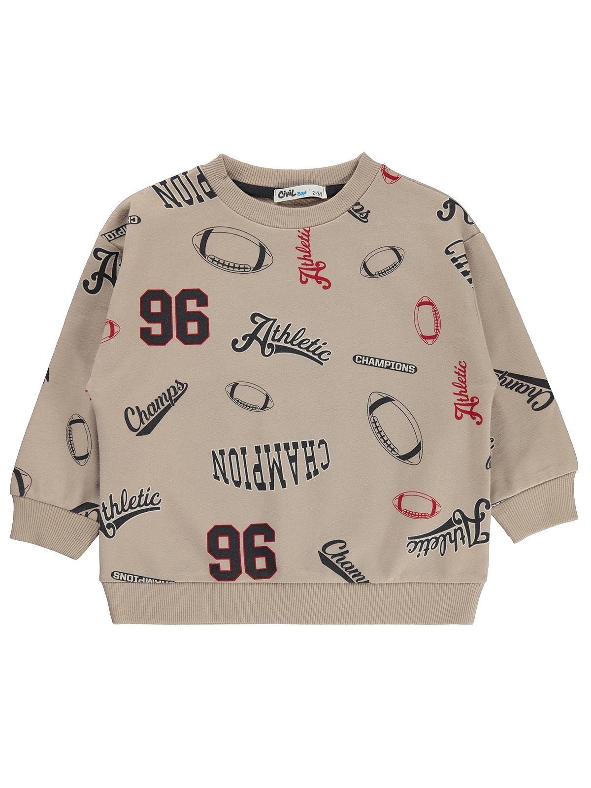 Civil Boys Champıon Empirmeli 2-5 Yaş Sweatshirt - Bej