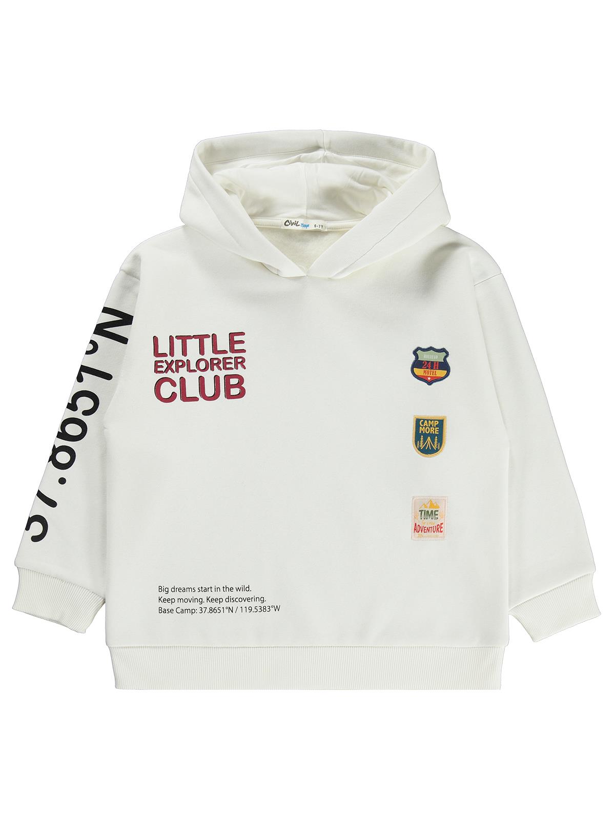 Civil Boys Armalı Lıttle Baskılı 6-9 Yaş Sweatshirt - Ekru
