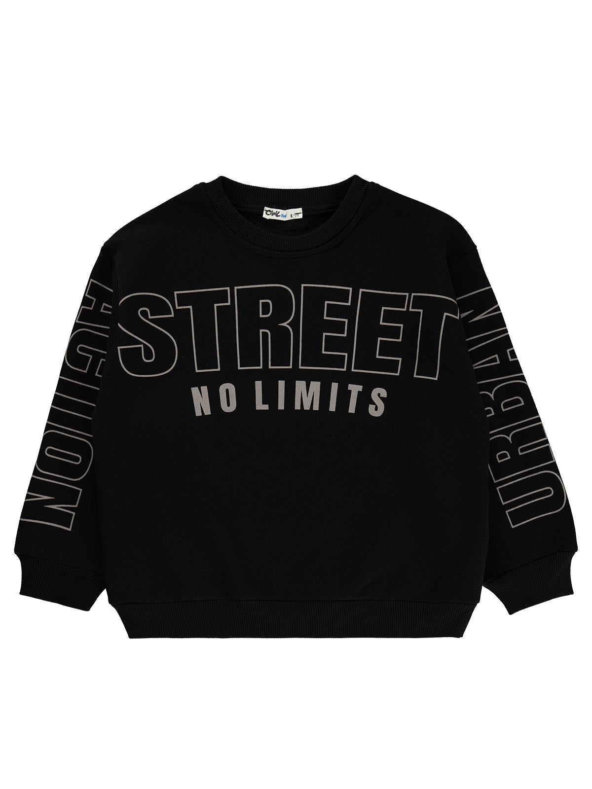 Civil Boys No Limits Baskılı 10-13 Yaş Sweatshirt - Siyah
