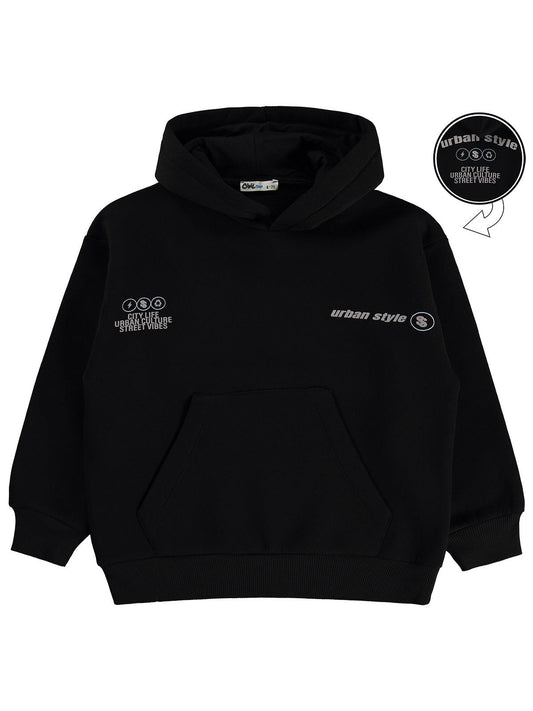 Civil Boys Urban Style Baskılı 10-13 Yaş Sweatshirt - Siyah