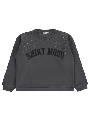 Civil Kız Çocuk Shiny Mood Baskılı Sweatshirt | 3 İp Uzun Kol | Okul Kreş ve Günlük Kullanım - Gri