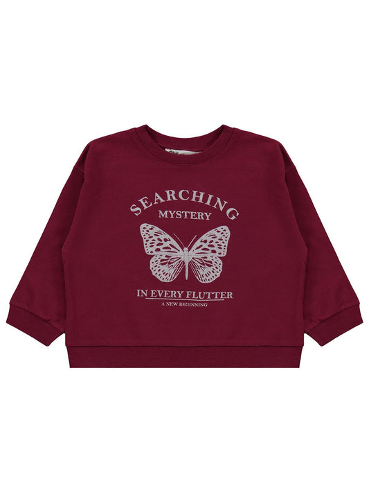 Civil Girls Searching Baskılı 2-5 Yaş Eşofman Takımı - Bordo