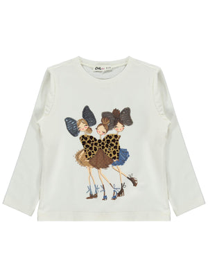 Civil Girls Kızlar Baskılı 6-9 Yaş Sweatshirt - Ekru