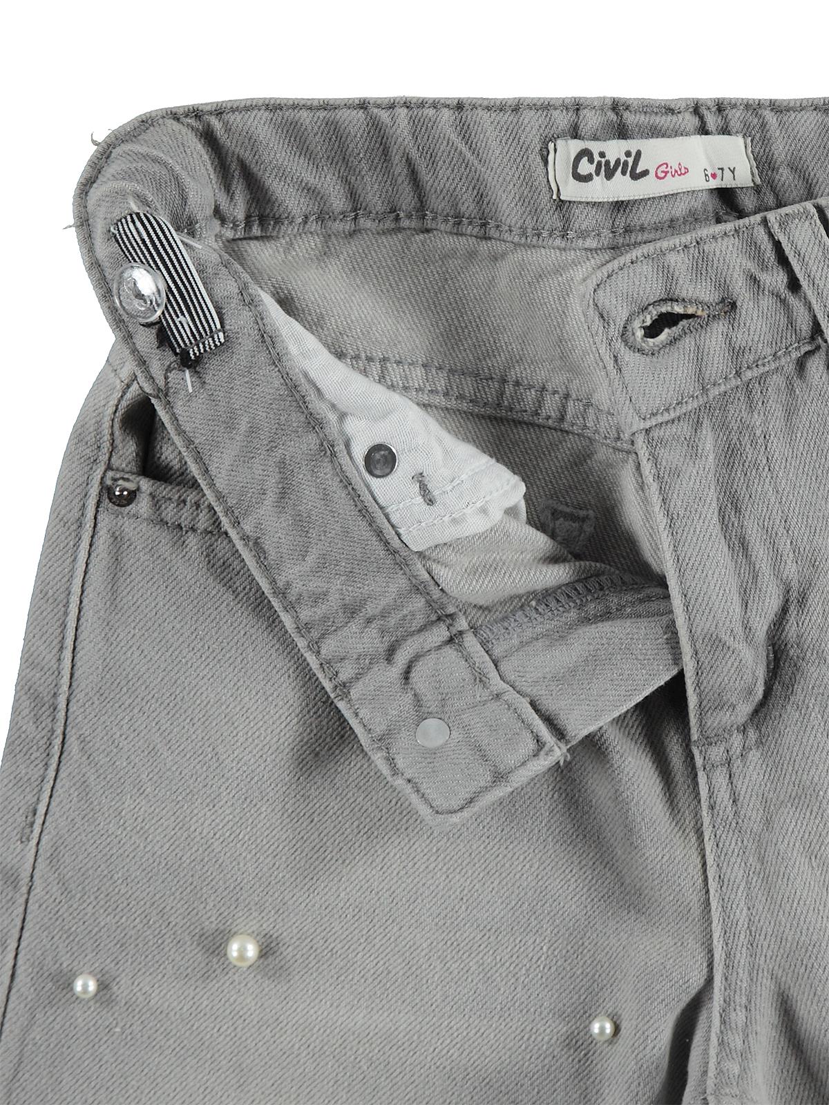 Civil Girls İncili 10-13 Yaş Pantolon - Gri