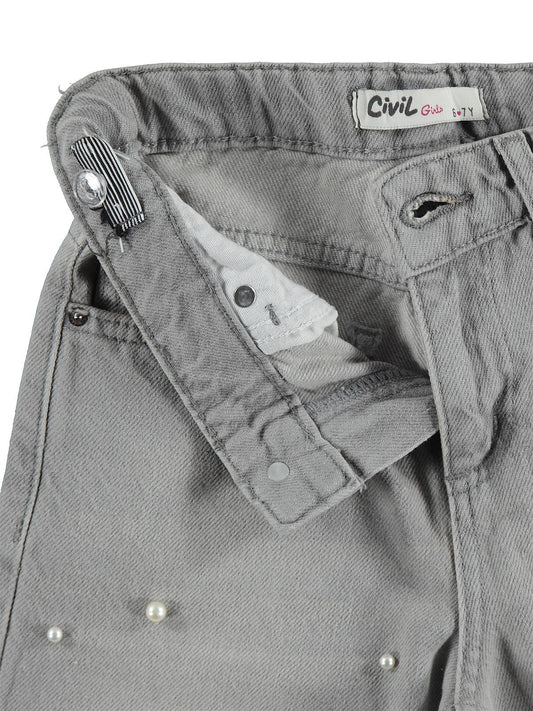 Civil Girls İncili 10-13 Yaş Pantolon - Gri