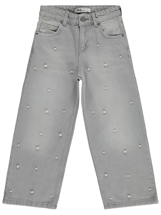 Civil Girls İncili 10-13 Yaş Pantolon - Gri