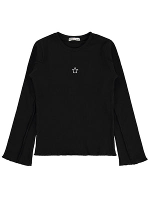Civil Girls Yıldız Nakışlı 10-13 Yaş Sweatshirt - Siyah