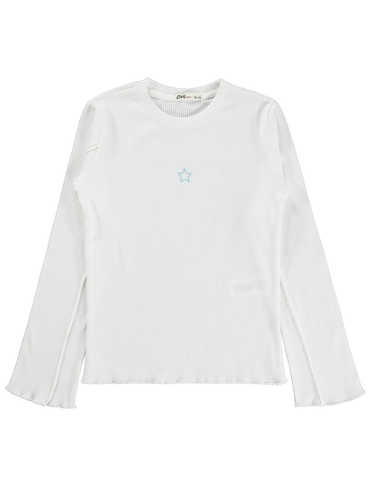 Civil Girls Yıldız Nakışlı 10-13 Yaş Sweatshirt - Ekru