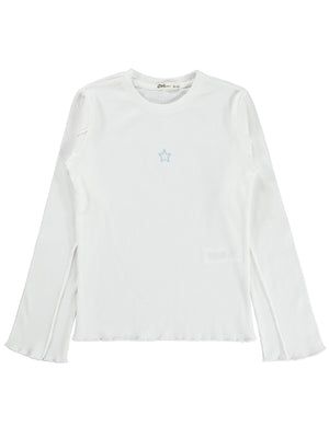 Civil Girls Yıldız Nakışlı 10-13 Yaş Sweatshirt - Ekru