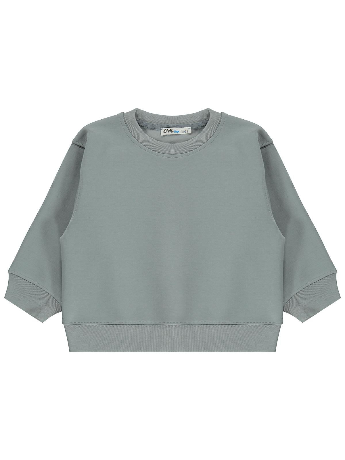 Civil Erkek Çocuk Basic Sweatshirt | Oysho Uzun Kol Bisiklet Yaka | Okul Kreş ve Günlük Kullanım - Gri