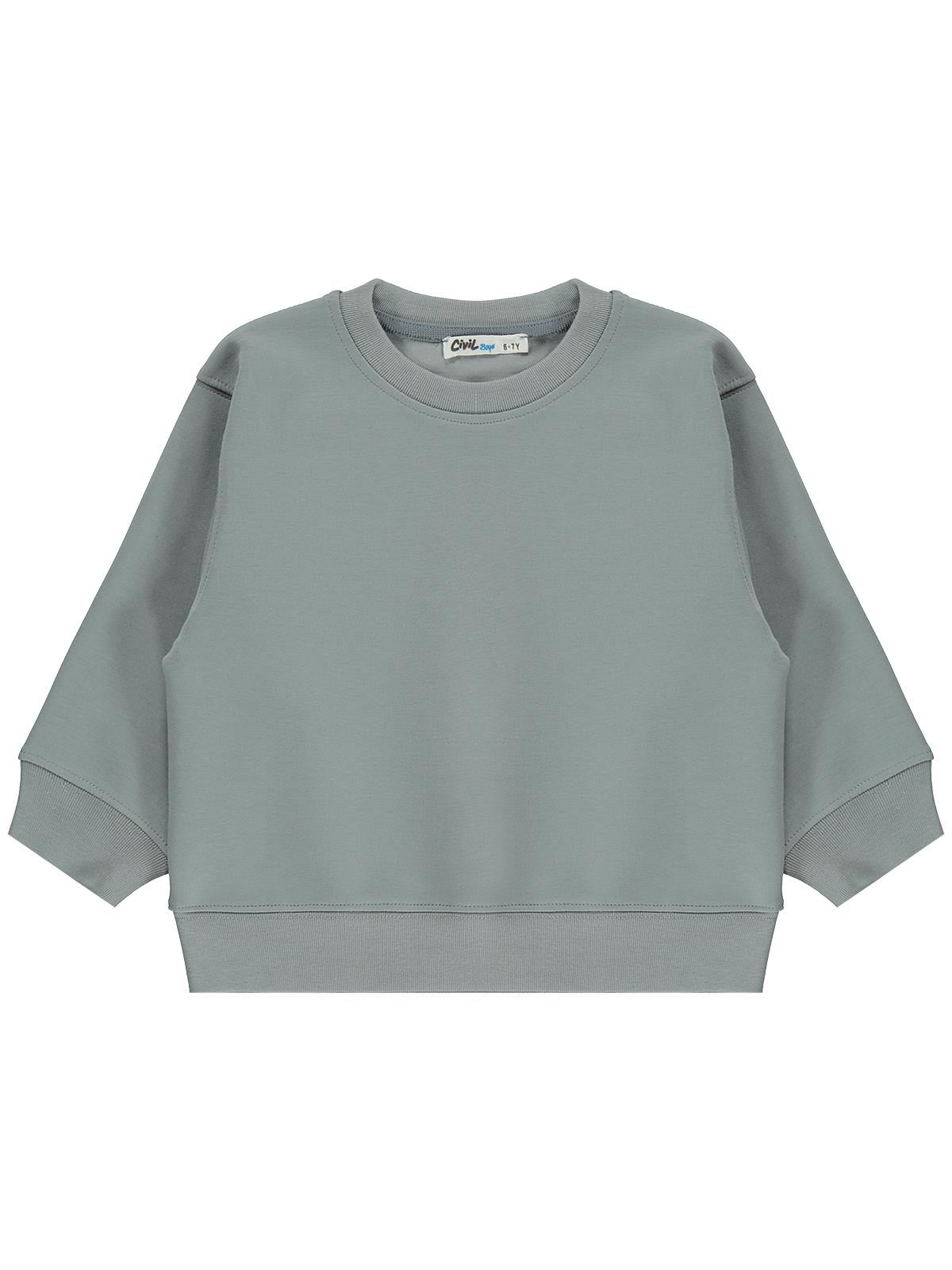 Civil Erkek Çocuk Basic Sweatshirt | Oysho Uzun Kol Bisiklet Yaka | Okul Kreş ve Günlük Kullanım - Gri