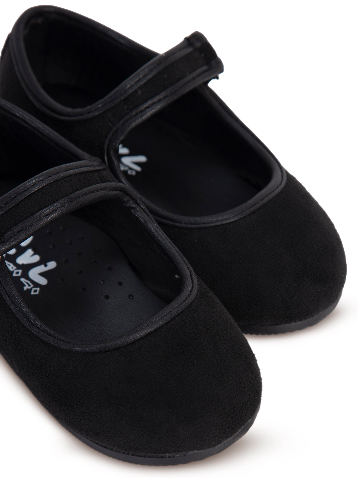 Civil Girls Süet Tek Cırtlı 21- Babet - Siyah