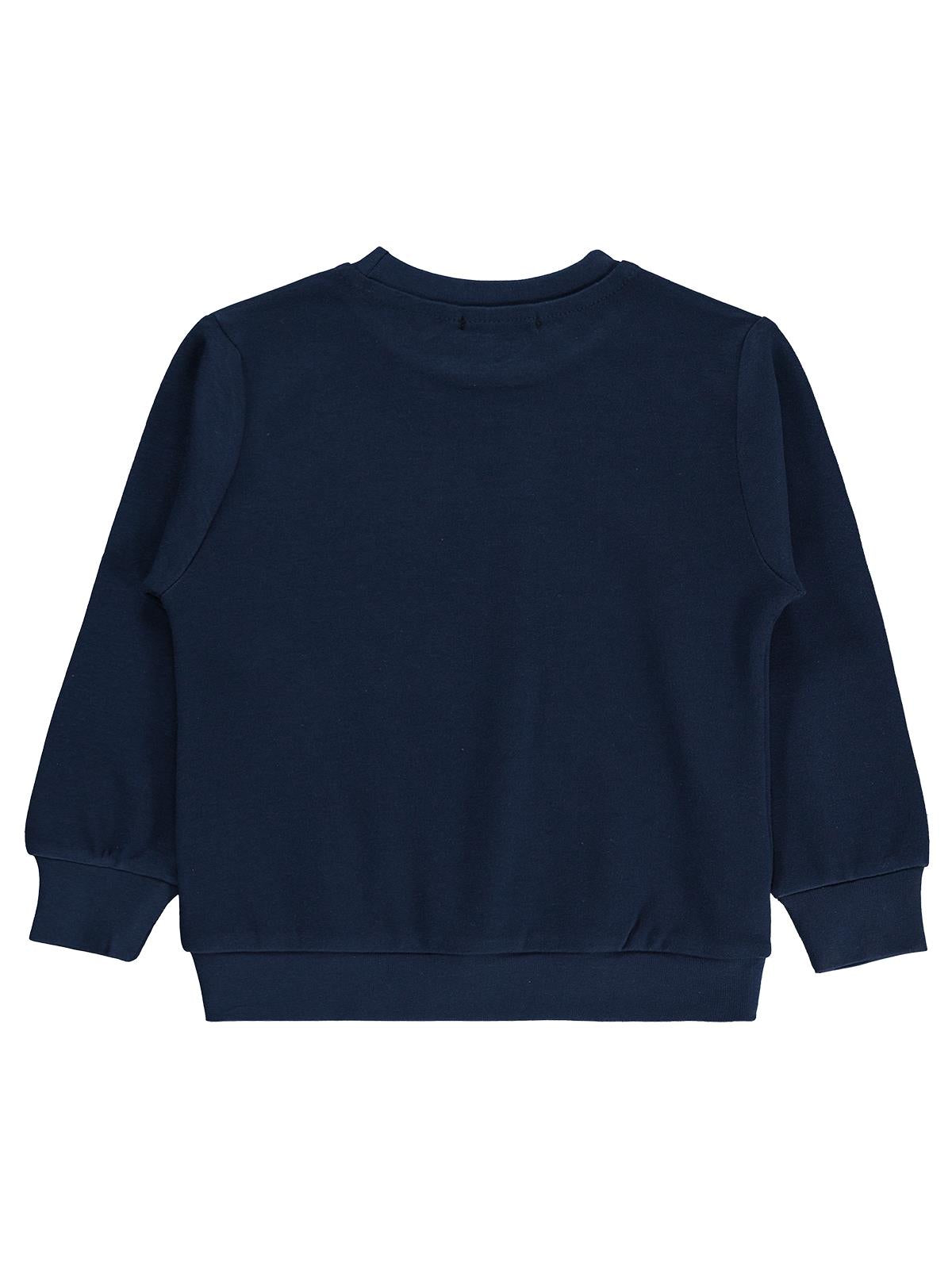 Civil Erkek Çocuk Timsah Baskılı Sweatshirt | İnterlok Uzun Kol | Okul Kreş ve Günlük Kullanım - Lacivert