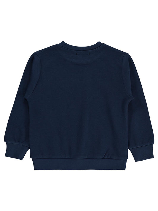 Civil Erkek Çocuk Timsah Baskılı Sweatshirt | İnterlok Uzun Kol | Okul Kreş ve Günlük Kullanım - Lacivert