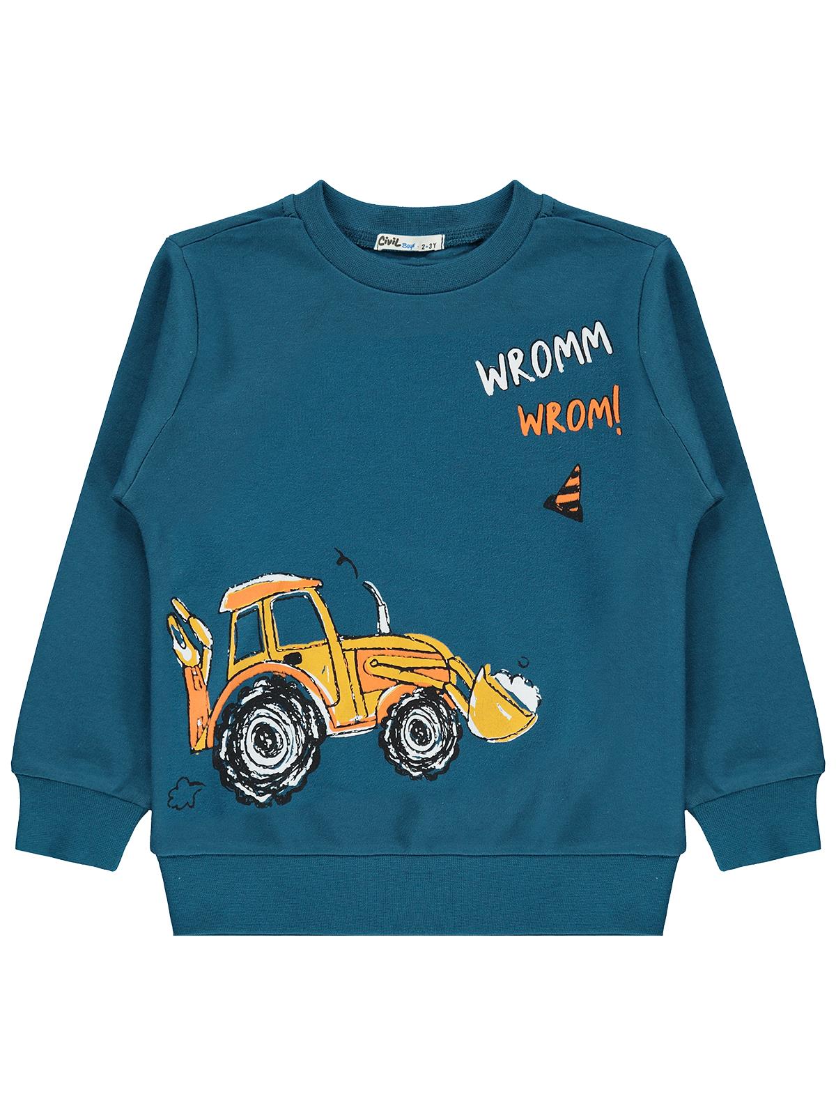 Civil Boys Kepçe Baskılı 2-5 Yaş Sweatshirt - Yeşil