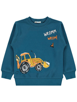 Civil Boys Kepçe Baskılı 2-5 Yaş Sweatshirt - Yeşil