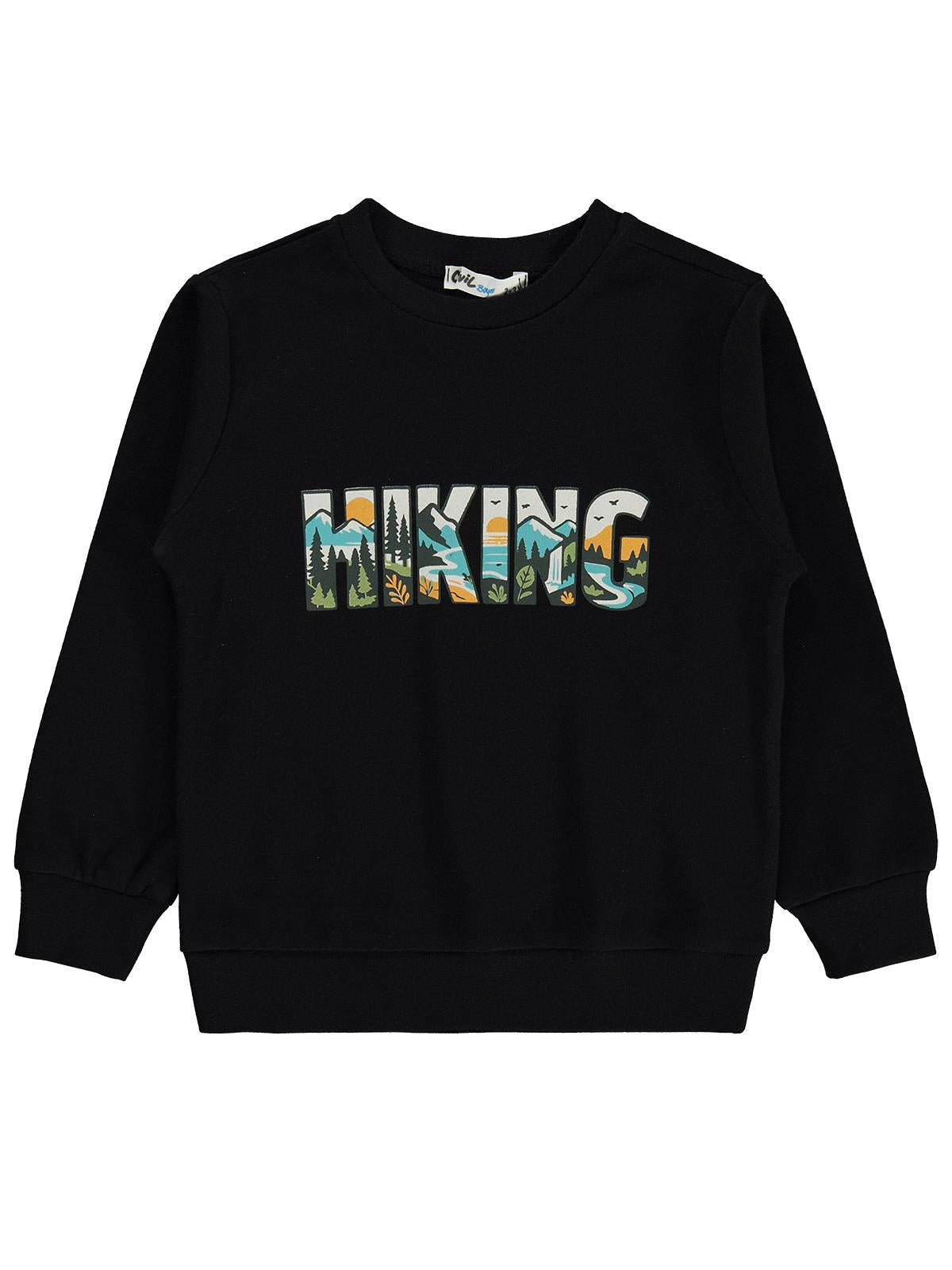Civil Boys Hıkıng Baskılı 2-5 Yaş Sweatshirt - Siyah